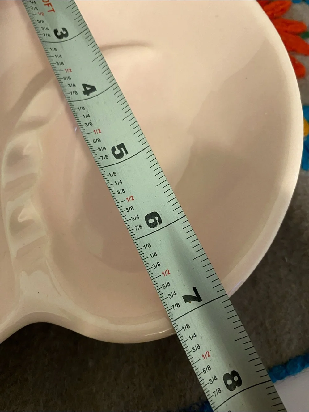 Pink Ceramic Double ashtray.  No cracks.